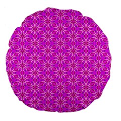 Pink Snowflakes Spinning In Winter Large 18  Premium Flano Round Cushions by DianeClancy