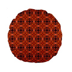 Peach Purple Abstract Moroccan Lattice Quilt Standard 15  Premium Round Cushions by DianeClancy