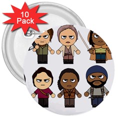 The Walking Dead   Main Characters Chibi   Amc Walking Dead   Manga Dead 3  Buttons (10 Pack)  by PTsImaginarium