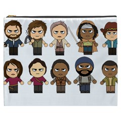 The Walking Dead   Main Characters Chibi   Amc Walking Dead   Manga Dead Cosmetic Bag (xxxl)  by PTsImaginarium