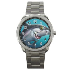 Sharky Sport Metal Watch by WaltCurleeArt
