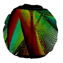Stained Glass Window Large 18  Premium Round Cushions by SugaPlumsEmporium