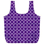 Turquoise Damask Pattern Full Print Recycle Bags (L)  Front
