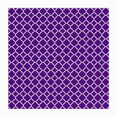 Royal Purple Quatrefoil Pattern Medium Glasses Cloth by Zandiepants