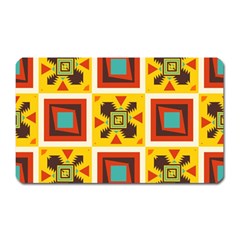 Retro Colors Squares Pattern                            			magnet (rectangular) by LalyLauraFLM