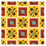 Retro colors squares pattern                            Satin Scarf Front