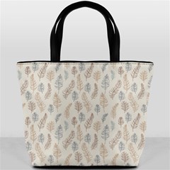 Whimsical Feather Pattern, Nature Brown, Bucket Bag by Zandiepants