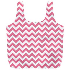 Soft Pink & White Zigzag Pattern Full Print Recycle Bag (xl) by Zandiepants