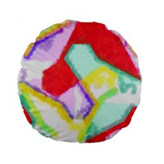 Watercolors Shapes                                         	standard 15  Premium Flano Round Cushion by LalyLauraFLM