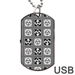 Black And White Dog Tag Usb Flash (two Sides)  by FunkyPatterns