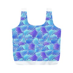Blue And Purple Glowing Full Print Recycle Bags (m)  by FunkyPatterns