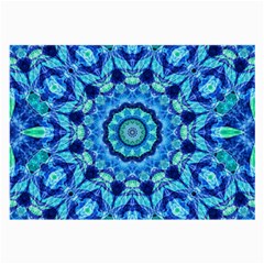 Blue Sea Jewel Mandala Large Glasses Cloth (2 Sides) by Zandiepants