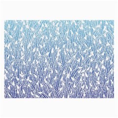 Blue Ombre Feather Pattern, White, Large Glasses Cloth (2 Sides) by Zandiepants