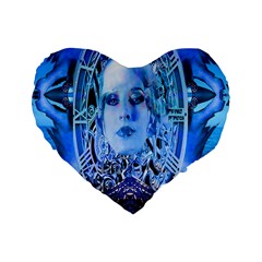 Clockwork Blue Standard 16  Premium Heart Shape Cushions by icarusismartdesigns