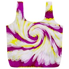 Tie Dye Pink Yellow Swirl Abstract Full Print Recycle Bags (l)  by BrightVibesDesign