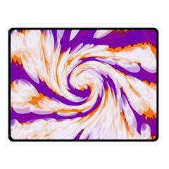 Tie Dye Purple Orange Abstract Swirl Double Sided Fleece Blanket (small)  by BrightVibesDesign