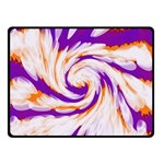 Tie Dye Purple Orange Abstract Swirl Double Sided Fleece Blanket (Small)  45 x34  Blanket Back