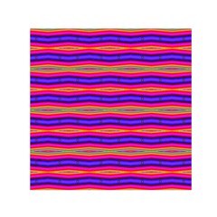 Bright Pink Purple Lines Stripes Small Satin Scarf (square) by BrightVibesDesign