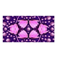 Magic Lotus In A Landscape Temple Of Love And Sun Satin Shawl by pepitasart