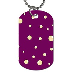 Purple And Yellow Bubbles Dog Tag (two Sides) by Valentinaart