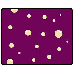 Purple And Yellow Bubbles Double Sided Fleece Blanket (medium)  by Valentinaart
