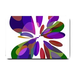 Colorful Abstract Flower Small Doormat  by Valentinaart