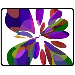 Colorful Abstract Flower Double Sided Fleece Blanket (medium)  by Valentinaart