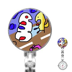 Abstract Comic Stainless Steel Nurses Watch by Valentinaart