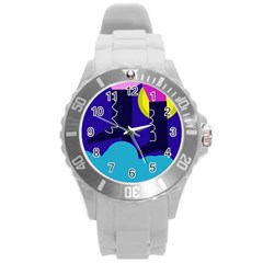 Walking On The Clouds  Round Plastic Sport Watch (l) by Valentinaart