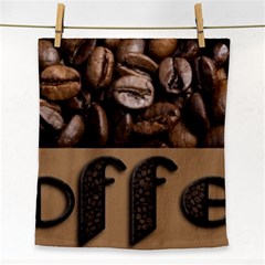 Funny Coffee Beans Brown Typography Face Towel by yoursparklingshop