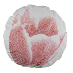 Tulip Red Pencil Drawing Art Large 18  Premium Round Cushions by picsaspassion