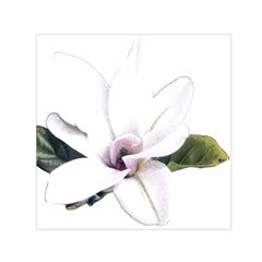White Magnolia Pencil Drawing Art Small Satin Scarf (square) by picsaspassion