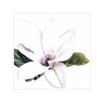 White Magnolia pencil drawing art Small Satin Scarf (Square) Front