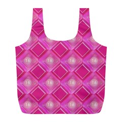 Pink Sweet Number 16 Diamonds Geometric Pattern Full Print Recycle Bags (l)  by yoursparklingshop