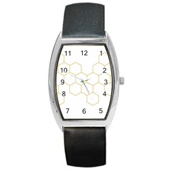 Honeycomb Pattern Graphic Design Barrel Style Metal Watch by picsaspassion