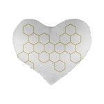Honeycomb pattern graphic design Standard 16  Premium Flano Heart Shape Cushion  Back