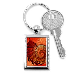 Nautilus Shell Abstract Fractal Key Chains (rectangle)  by designworld65