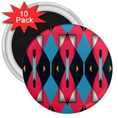 Triangles Stripes And Other Shapes                                                                                                         			3  Magnet (10 Pack) by LalyLauraFLM