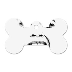 Scared Woman Expression Dog Tag Bone (two Sides) by dflcprints