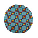 Shapes in squares pattern                                                                                                            	Standard 15  Premium Flano Round Cushion Back