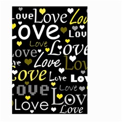 Yellow Love Pattern Large Garden Flag (two Sides) by Valentinaart