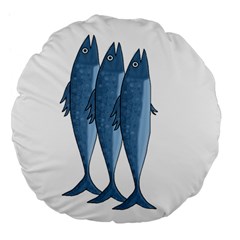Mackerel Large 18  Premium Flano Round Cushions by Valentinaart