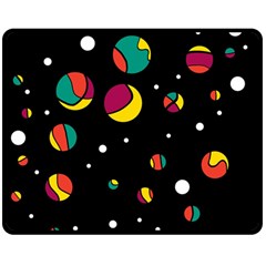 Colorful Dots Double Sided Fleece Blanket (medium)  by Valentinaart