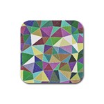 Colorful Triangles, pencil drawing art Rubber Square Coaster (4 pack)  Front