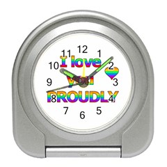 I Love You Proudly 2 Travel Alarm Clocks by Valentinaart