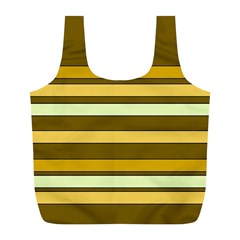 Elegant Shades Of Primrose Yellow Brown Orange Stripes Pattern Full Print Recycle Bags (l)  by yoursparklingshop