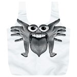 Body Part Monster Illustration Full Print Recycle Bags (L)  Back