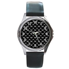 Body Part Monster Illustration Pattern Round Metal Watch by dflcprints