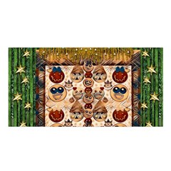 Festive Cartoons In Star Fall Satin Shawl by pepitasart