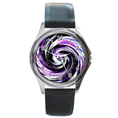 Canvas Acrylic Digital Design Round Metal Watch by Amaryn4rt